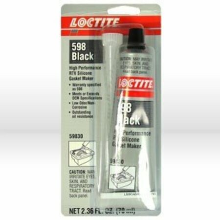 LOCTITE 598TM Black, High Performance RTV Silicone Gasket Maker 70 ml Tube, Carded LOC59830